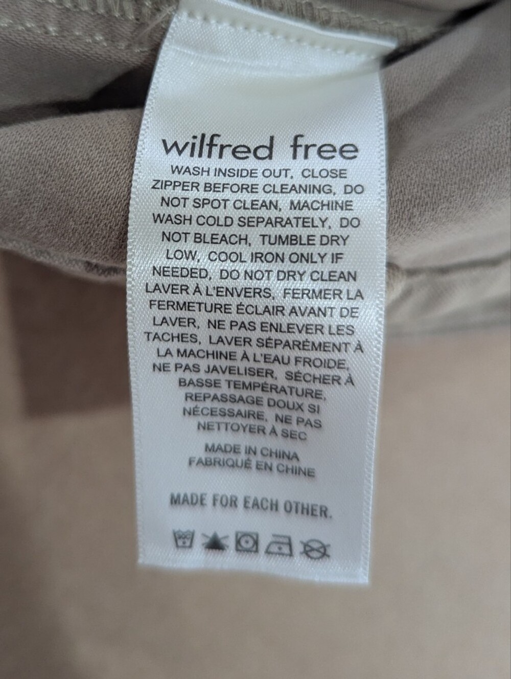 Wilfred Free Aritzia Pants "Brennan" Taupe Tan Carpenter Trousers Sz 12 *NWT - Picture 10 of 14
